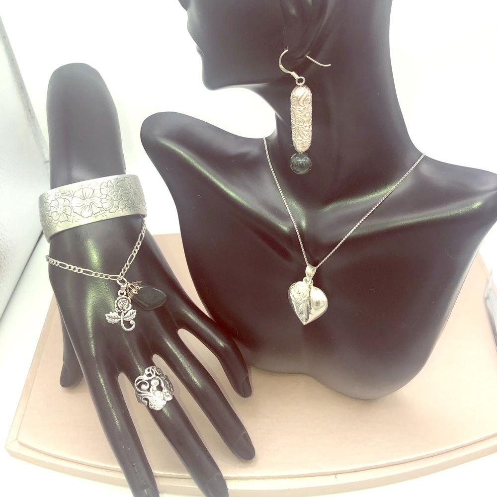Vin Floral Sterling Silver stamped value bundle